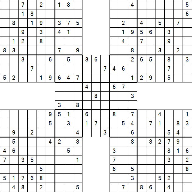 Samurai Sudoku - Medium
