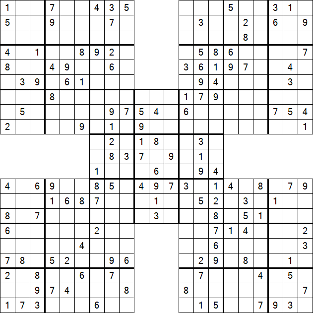 Samurai Sudoku - Medium