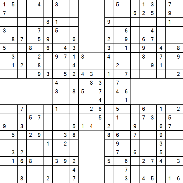 Samurai Sudoku - Medium