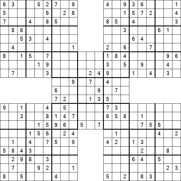 Samurai Sudoku - Medium