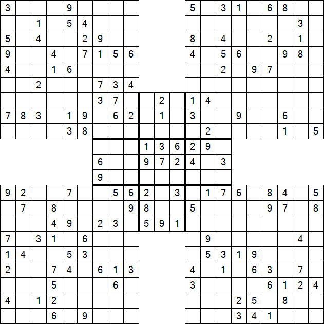 Samurai Sudoku - Medium