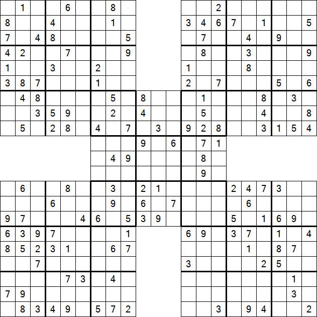 Samurai Sudoku - Medium