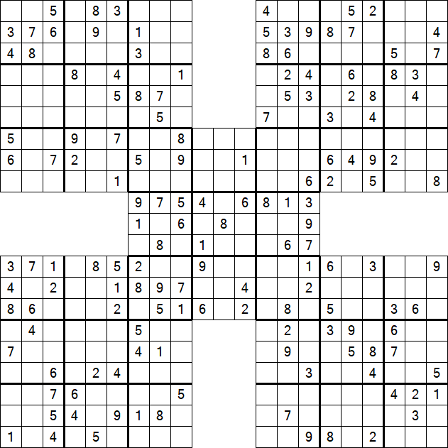 Samurai Sudoku - Medium