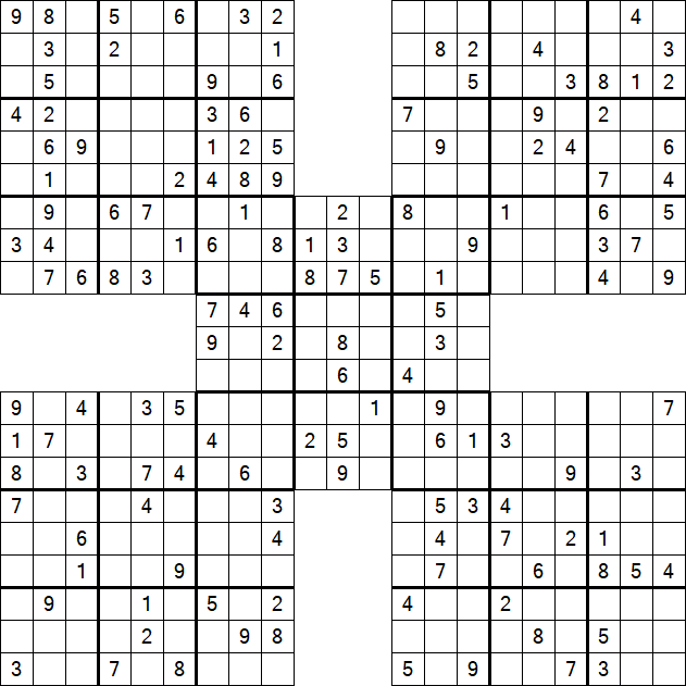 Samurai Sudoku - Medium