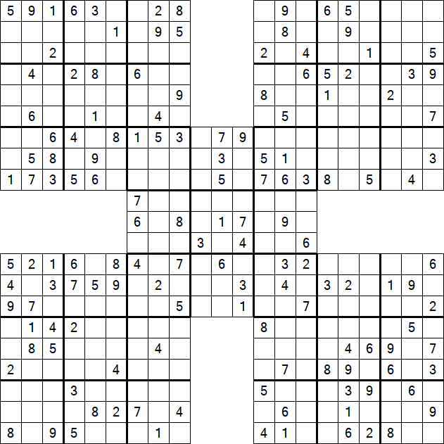 Samurai Sudoku - Medium
