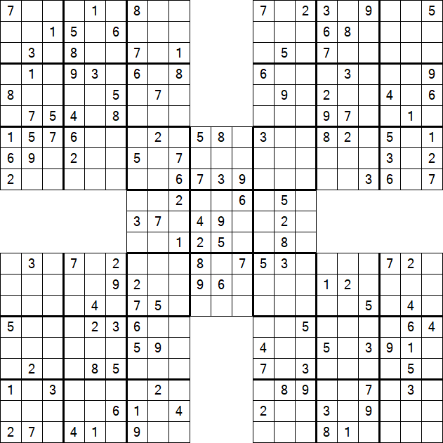 Samurai Sudoku - Medium