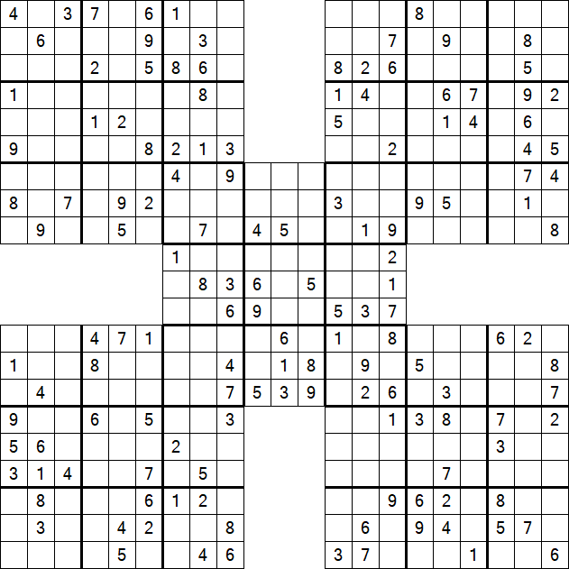Samurai Sudoku - Medium