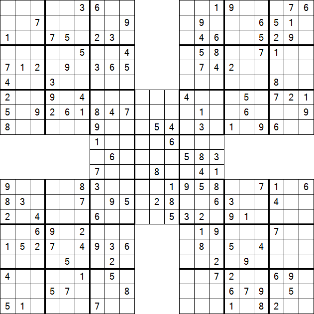 Samurai Sudoku - Medium
