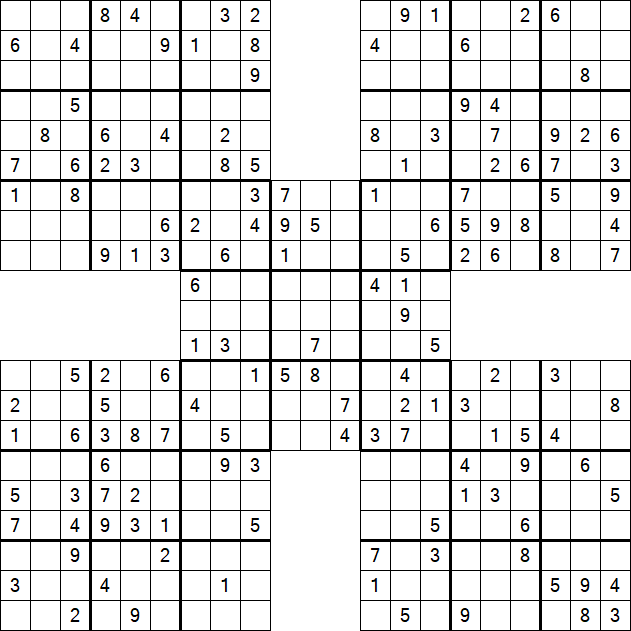 Samurai Sudoku - Medium