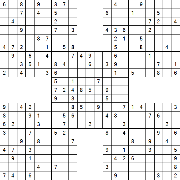 Samurai Sudoku - Medium