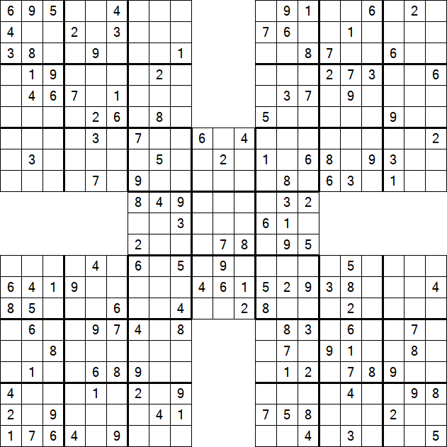 Samurai Sudoku - Medium