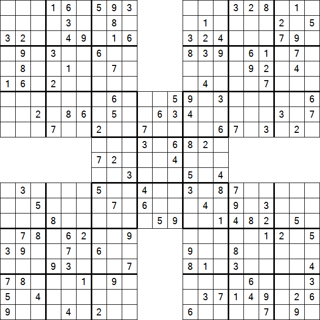 Samurai Sudoku - Medium
