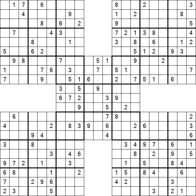 Samurai Sudoku - Medium