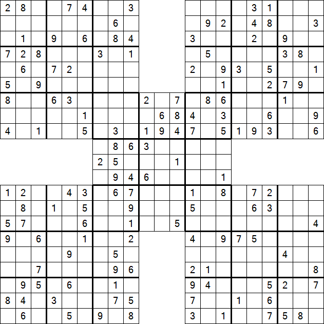 Samurai Sudoku - Medium