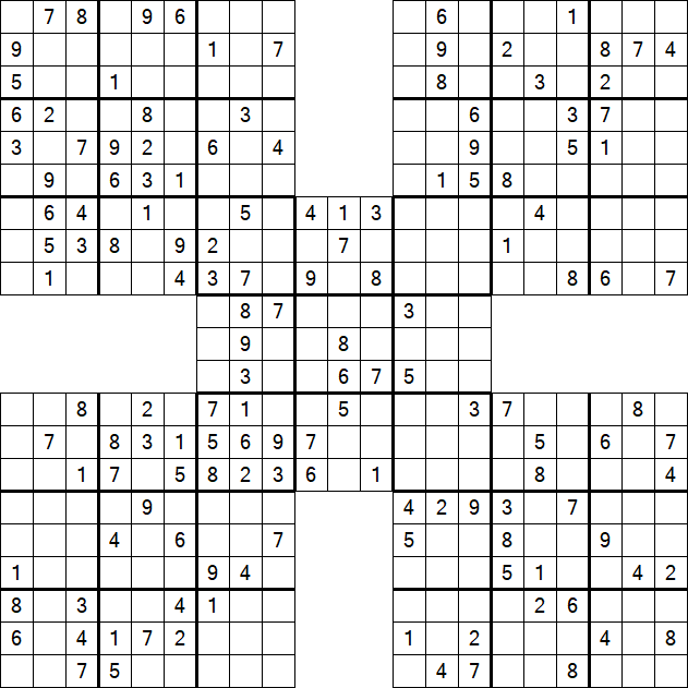 Samurai Sudoku - Medium