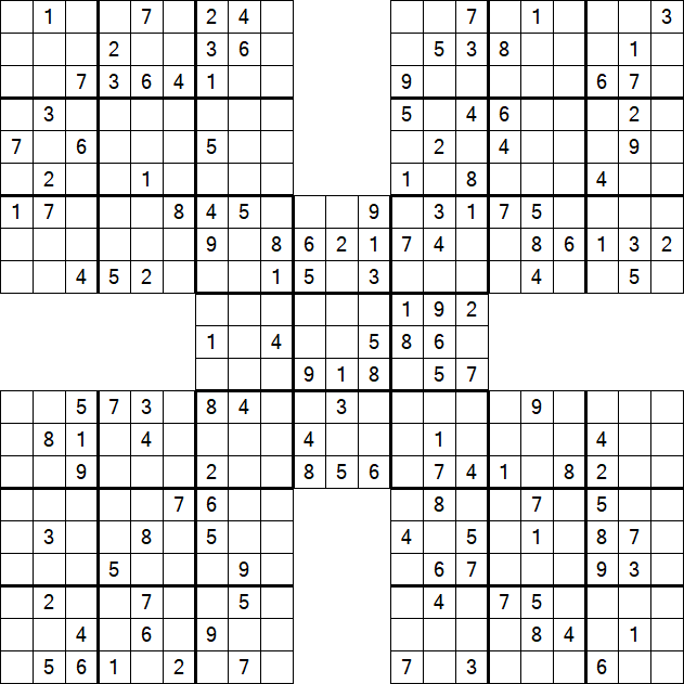 Samurai Sudoku - Medium