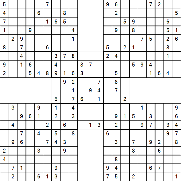 Samurai Sudoku - Medium