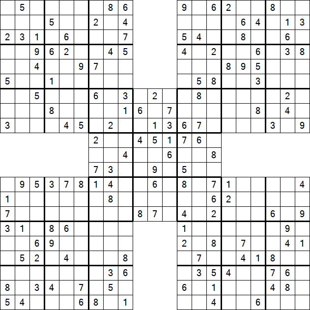Samurai Sudoku - Medium