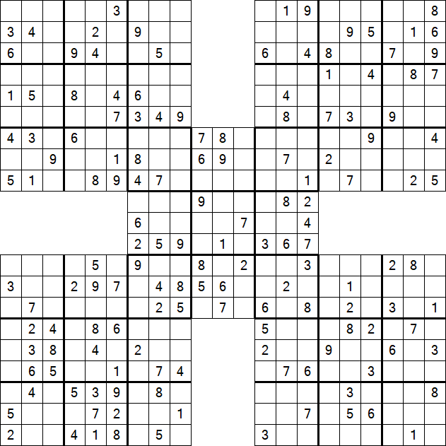 Samurai Sudoku - Medium