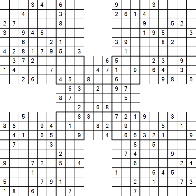 Samurai Sudoku - Medium