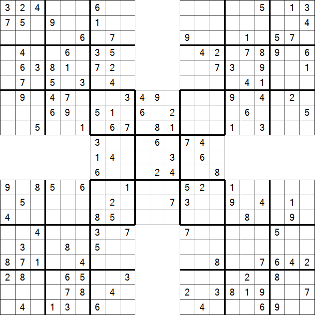 Samurai Sudoku - Medium