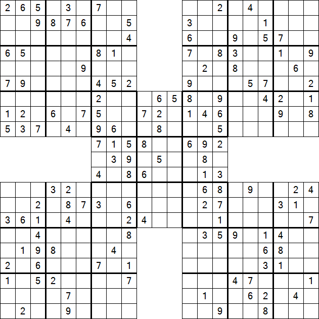 Samurai Sudoku - Medium