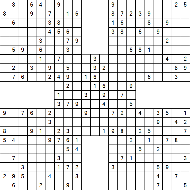 Samurai Sudoku - Medium