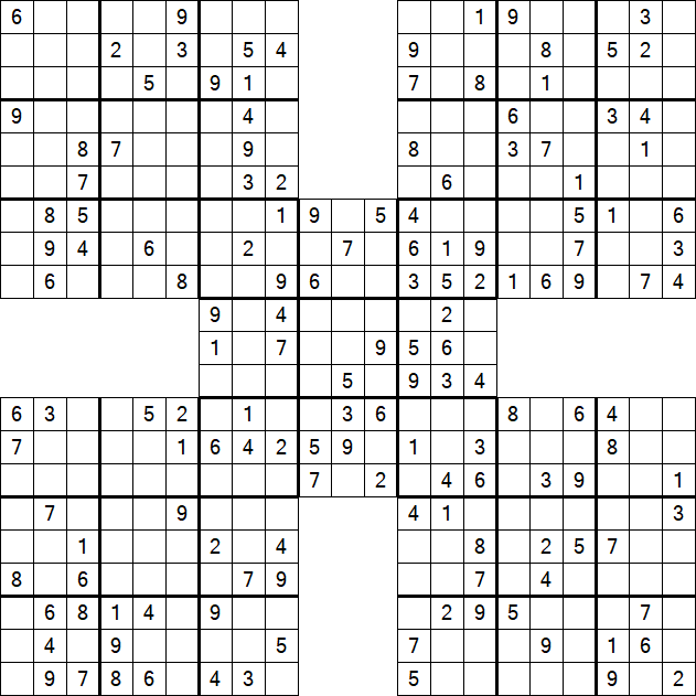 Samurai Sudoku - Medium
