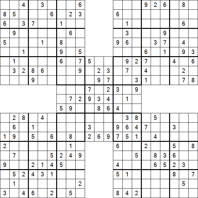Samurai Sudoku - Medium