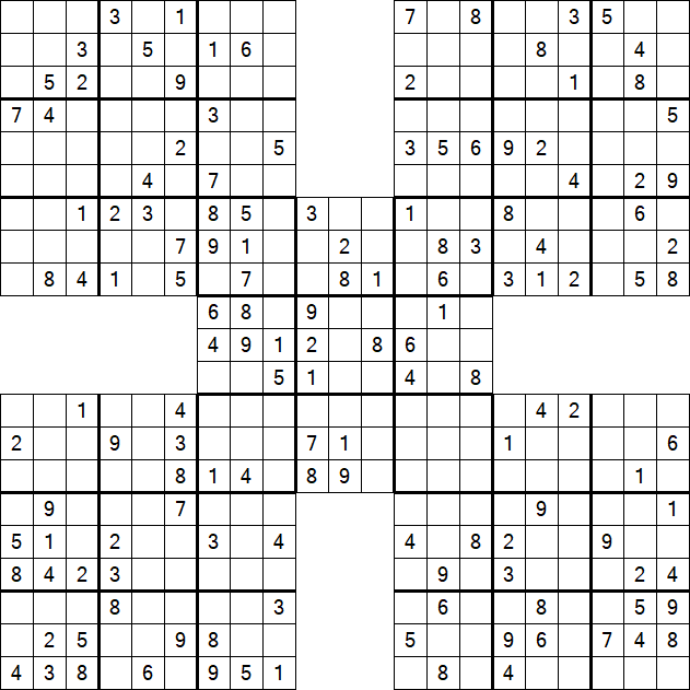 Samurai Sudoku - Medium