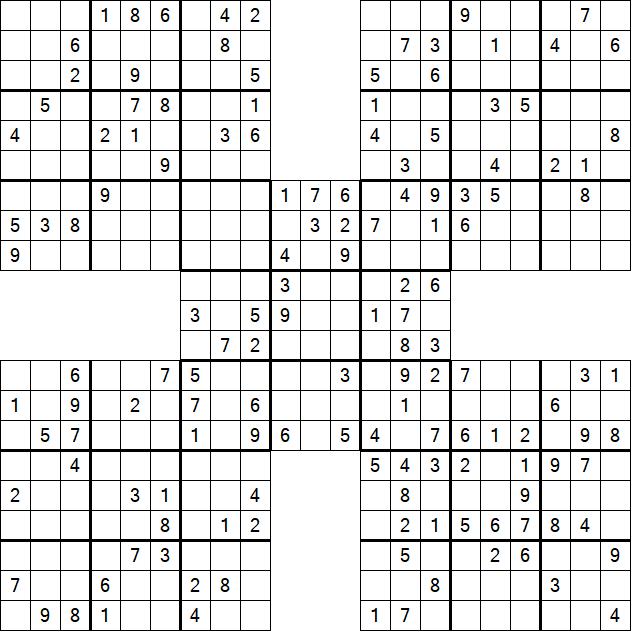 Samurai Sudoku - Medium