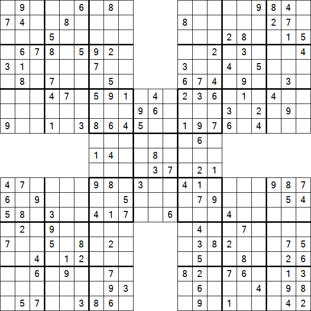 Samurai Sudoku - Medium