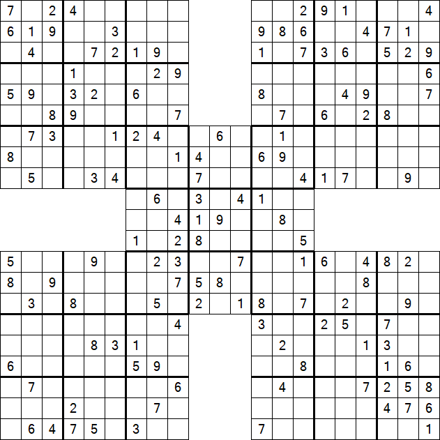 Samurai Sudoku - Medium