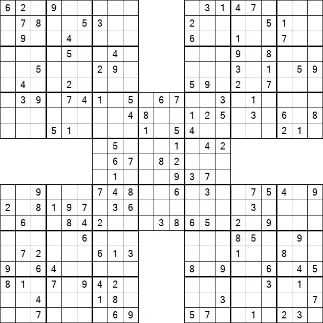 Samurai Sudoku - Medium