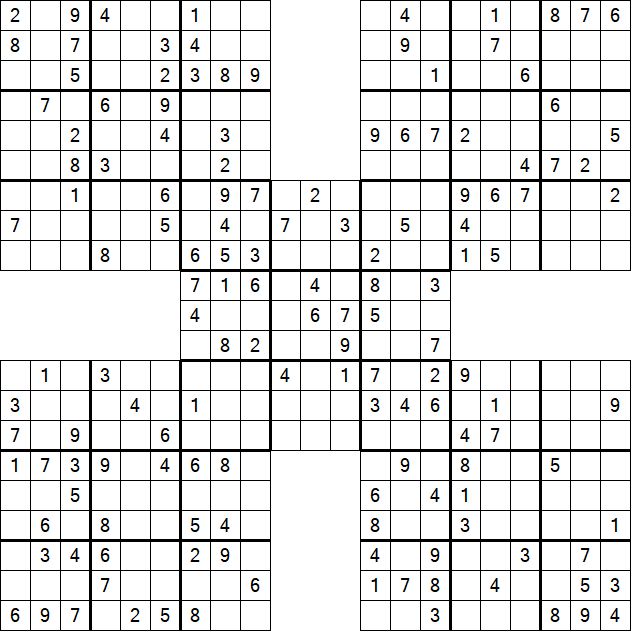 Samurai Sudoku - Medium