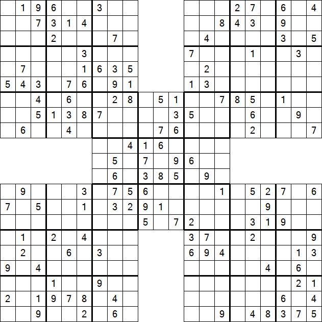 Samurai Sudoku - Medium