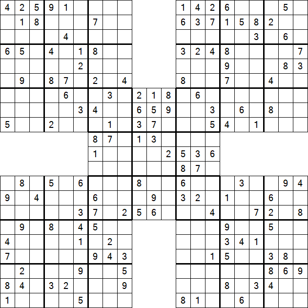 Samurai Sudoku - Medium