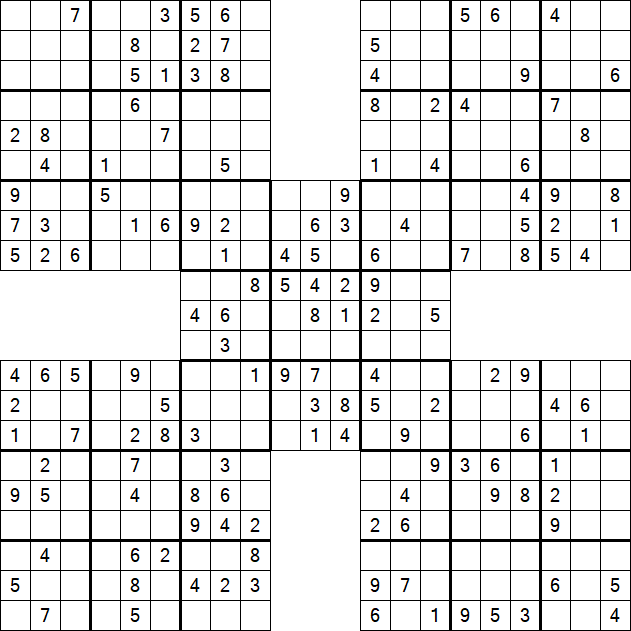 Samurai Sudoku - Medium