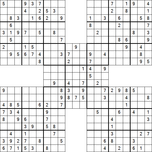 Samurai Sudoku - Medium