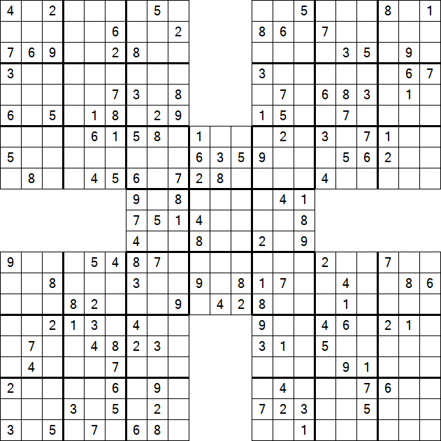 Samurai Sudoku - Medium