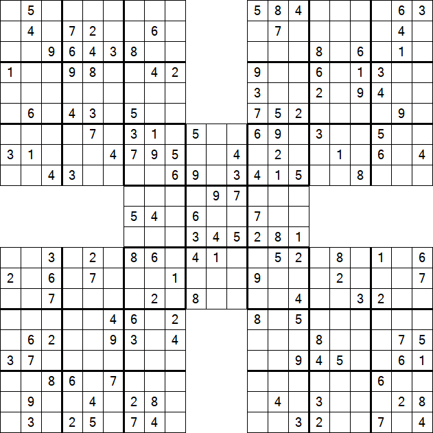 Samurai Sudoku - Medium
