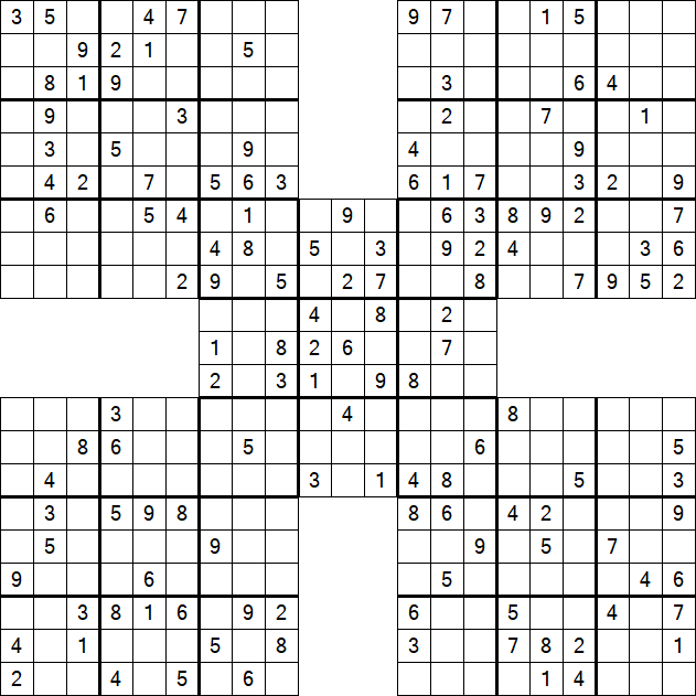 Samurai Sudoku - Medium