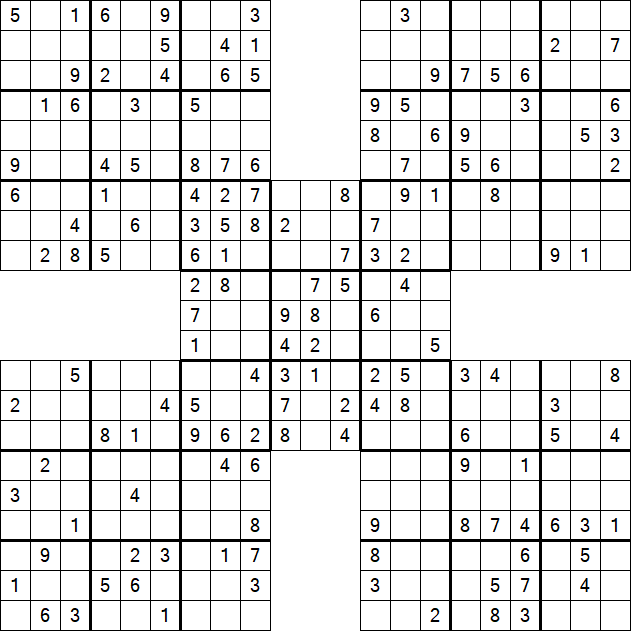 Samurai Sudoku - Medium