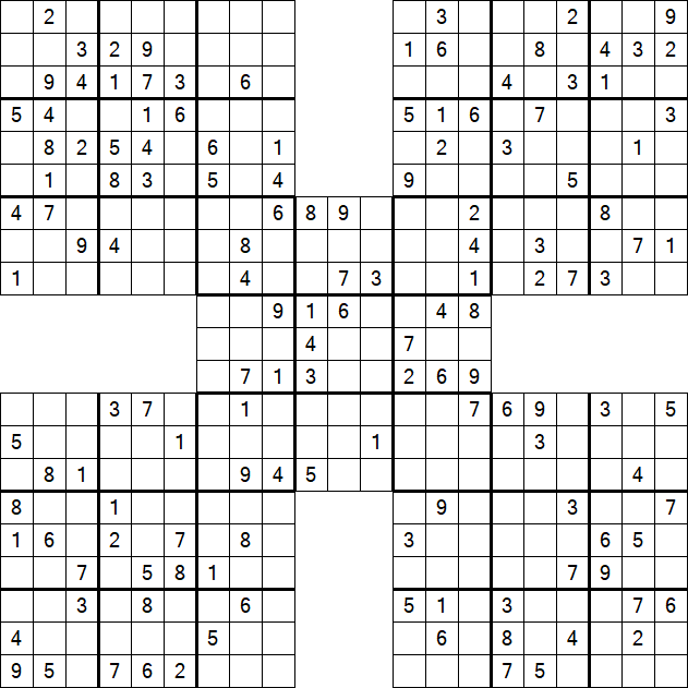 Samurai Sudoku - Medium
