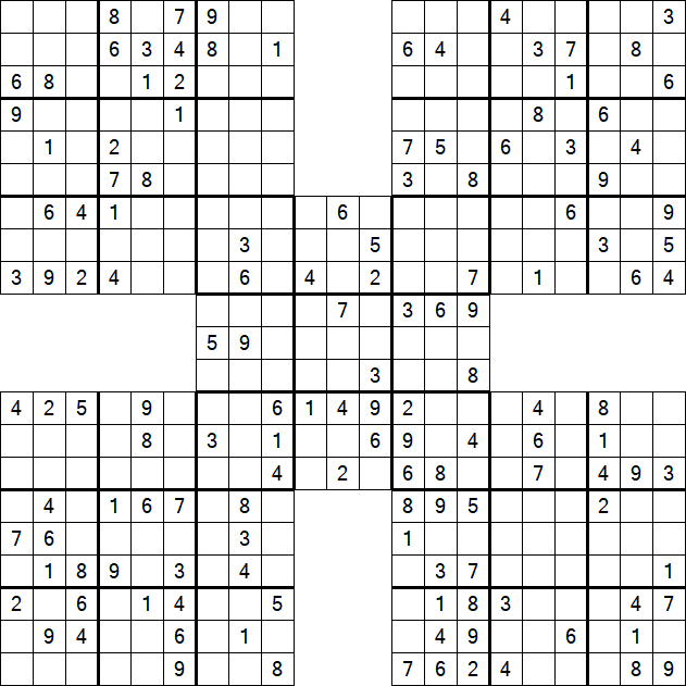 Samurai Sudoku - Medium