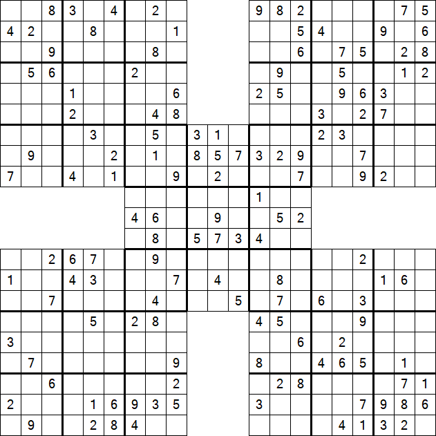 Samurai Sudoku - Medium
