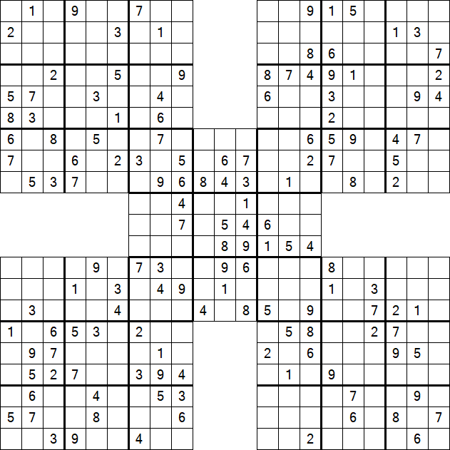 Samurai Sudoku - Medium