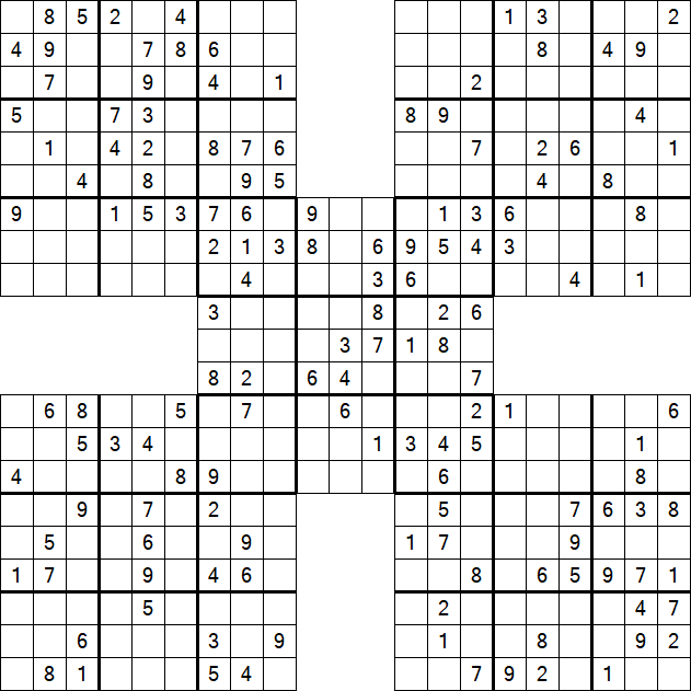 Samurai Sudoku - Medium