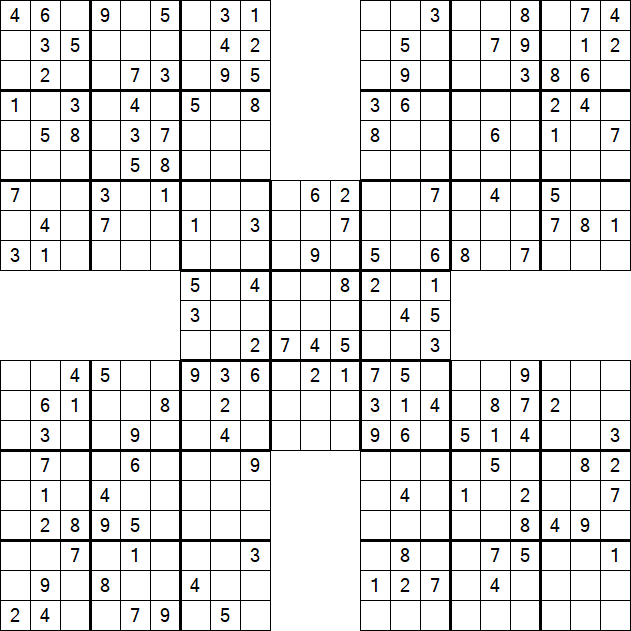 Samurai Sudoku - Médio