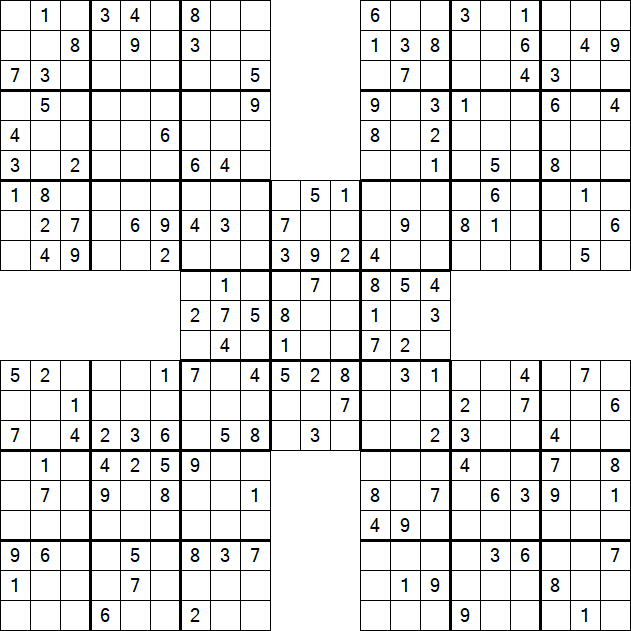Samurai Sudoku - Medium